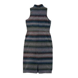 Maggy London Black W/Zig Zigs Design Midi Choker Dress - SIZE 10